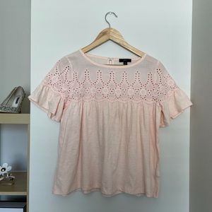Blush Pink J. Crew Eyelet Blouse